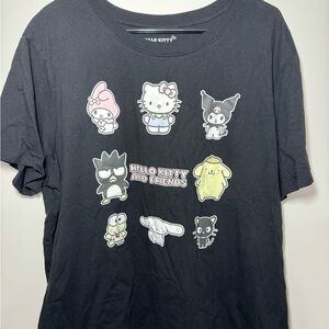 EUC Sanrio Hello Kitty Black Character Cropped T Shirt Size 3x